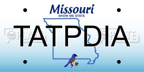 TATPDIA Missouri License Plate