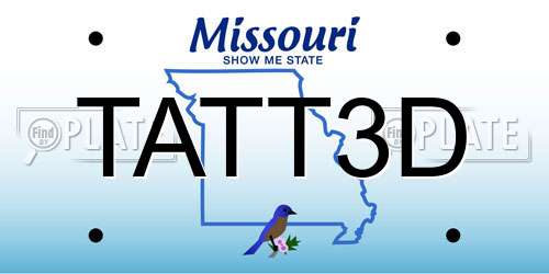 TATT3D Missouri License Plate