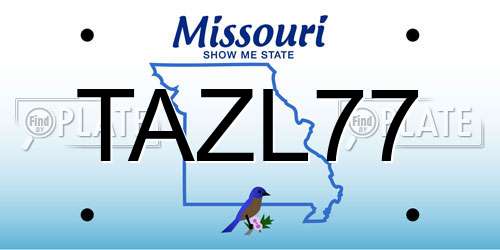 TAZL77 Missouri License Plate