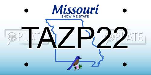 TAZP22 Missouri License Plate