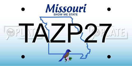 TAZP27 Missouri License Plate