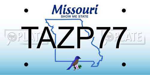 TAZP77 Missouri License Plate