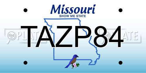 TAZP84 Missouri License Plate