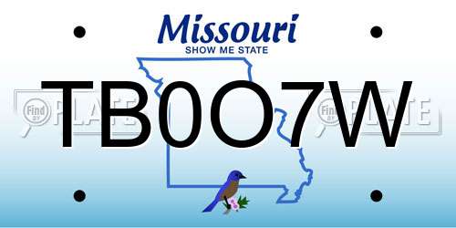 TB0O7W Missouri License Plate