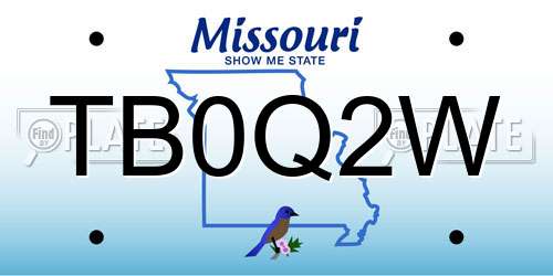 TB0Q2W Missouri License Plate