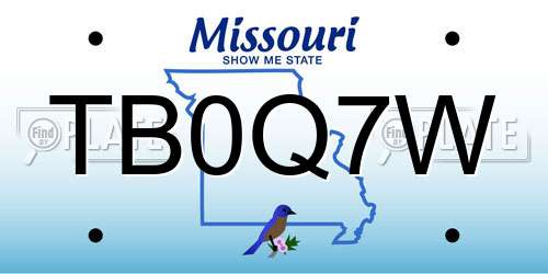 TB0Q7W Missouri License Plate
