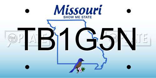 TB1G5N Missouri License Plate