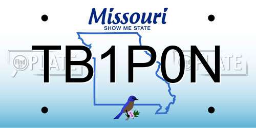 TB1P0N Missouri License Plate