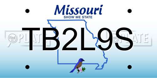 TB2L9S Missouri License Plate