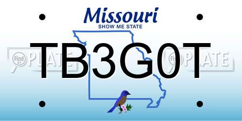 TB3G0T Missouri License Plate