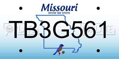 TB3G561 Missouri License Plate