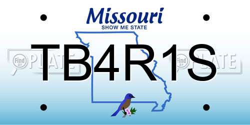 TB4R1S Missouri License Plate