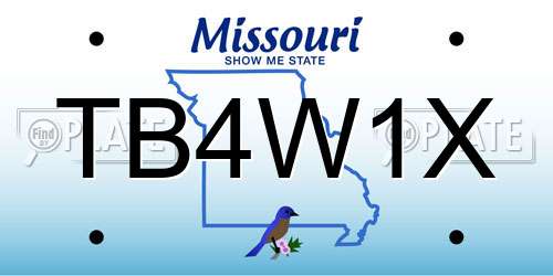 TB4W1X Missouri License Plate