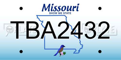 TBA2432 Missouri License Plate