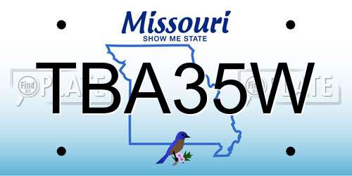 TBA35W Missouri License Plate