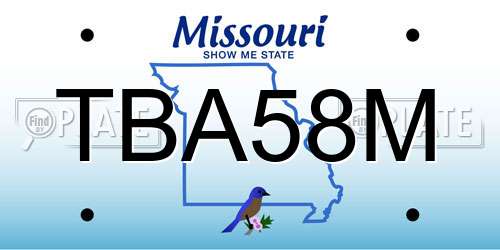 TBA58M Missouri License Plate