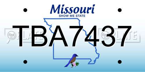 TBA7437 Missouri License Plate