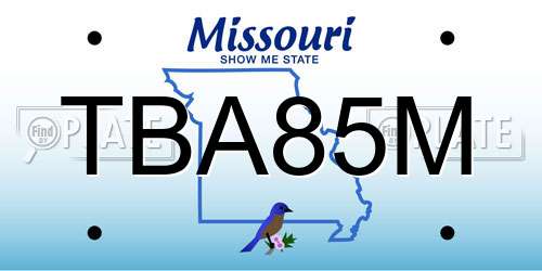 TBA85M Missouri License Plate