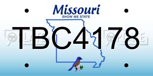 TBC4178 Missouri License Plate