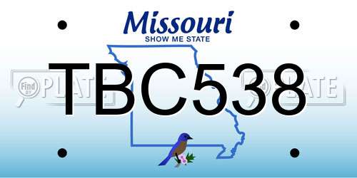 TBC538 Missouri License Plate