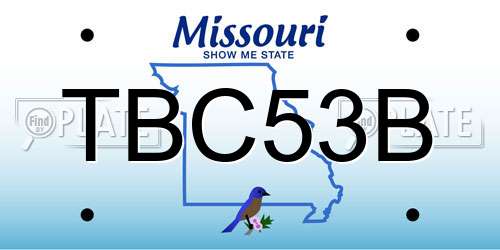 TBC53B Missouri License Plate