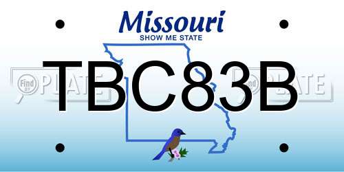 TBC83B Missouri License Plate