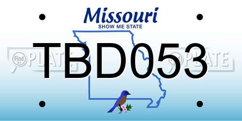 TBD053 Missouri License Plate