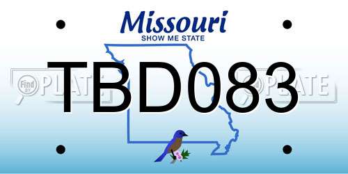 TBD083 Missouri License Plate