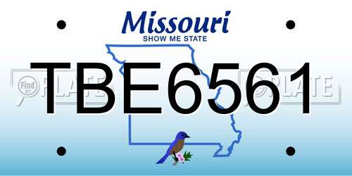 TBE6561 Missouri License Plate