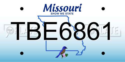 TBE6861 Missouri License Plate