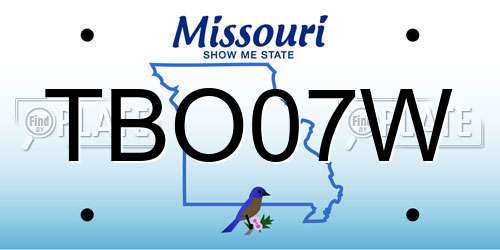 TBO07W Missouri License Plate