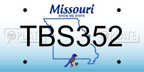 TBS352 Missouri License Plate