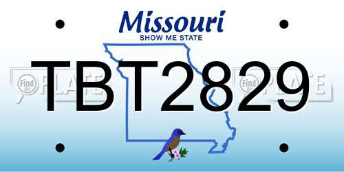 TBT2829 Missouri License Plate