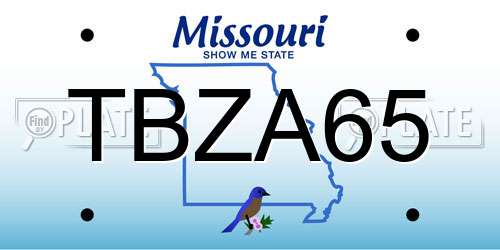 TBZA65 Missouri License Plate