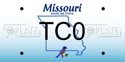TC0 Missouri License Plate
