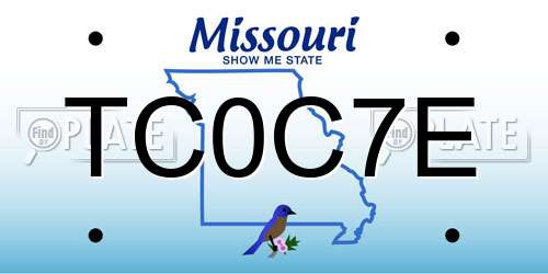 TC0C7E Missouri License Plate