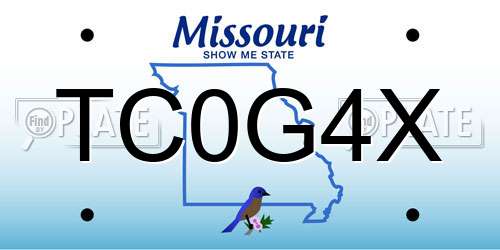 TC0G4X Missouri License Plate