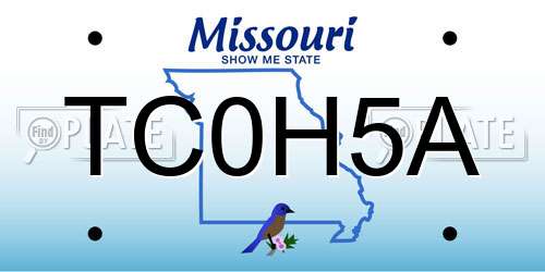 TC0H5A Missouri License Plate