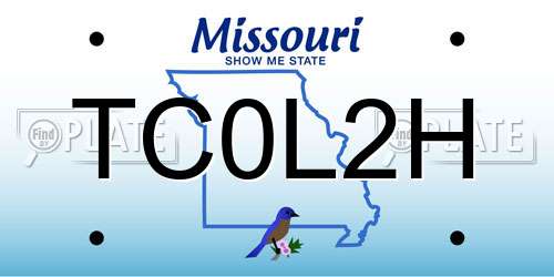 TC0L2H Missouri License Plate
