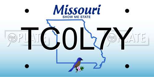 TC0L7Y Missouri License Plate