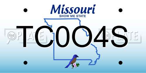 TC0O4S Missouri License Plate