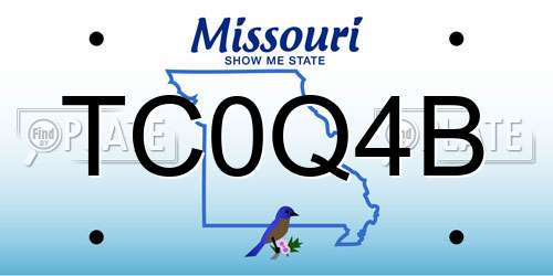 TC0Q4B Missouri License Plate