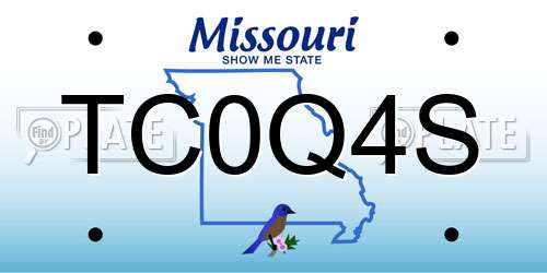 TC0Q4S Missouri License Plate