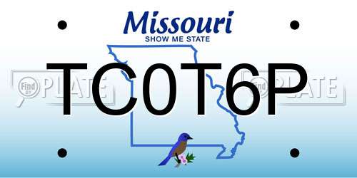 TC0T6P Missouri License Plate