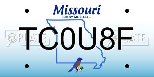 TC0U8F Missouri License Plate