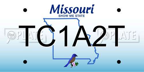 TC1A2T Missouri License Plate