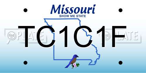 TC1C1F Missouri License Plate