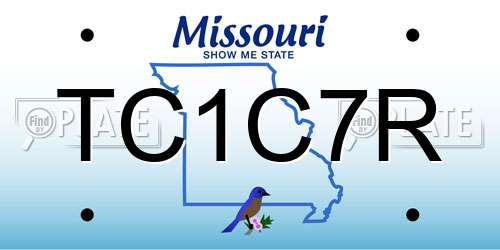 TC1C7R Missouri License Plate