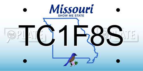 TC1F8S Missouri License Plate