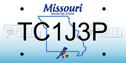 TC1J3P Missouri License Plate
